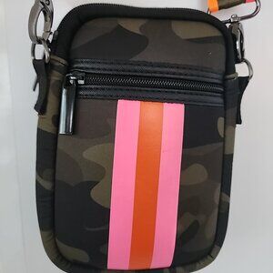 Haute Shore - Crossbody, Adjustable Strap purse - Camo with pink and orange